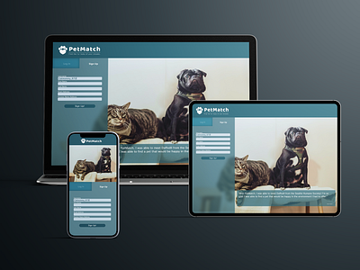 PetMatch Sign Up Page app dailyui dailyui 001 design logo ui ux web website