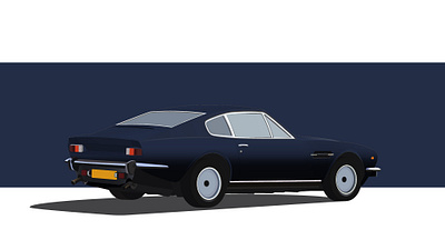 Aston Martin V8 Vantage - 1977 car design illustration model