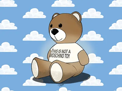 ☁️💖 This is not a Moschino Toy 💖☁️ art clouds design graphic graphicdesign illustration kartell kids lamp love moschino teddy teddybear toy