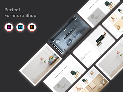 Furniture - Creative Landing page app banner design brand branding desing font furniture banner furniture design furniture landing page header hero icon mockup trending ui kit web