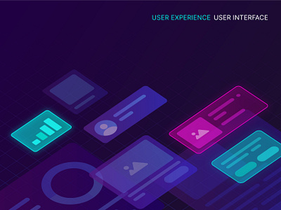 Components components design digital graphic illustration neon purple technology ui ux uxui vector