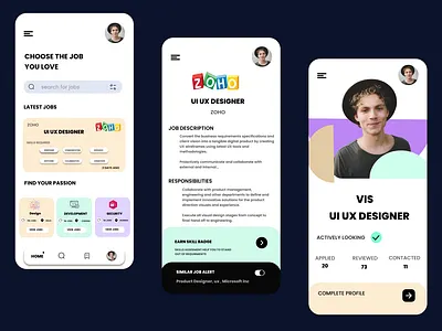 JOB SEARCH APP app design mobie ui mobile ui ui uidesign userinterface