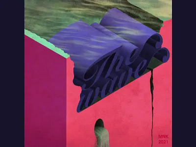 The Wave colorful design gloomy graphic design illustration isometric art procreate surreal art texture type water