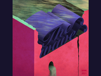 The Wave colorful design gloomy graphic design illustration isometric art procreate surreal art texture type water