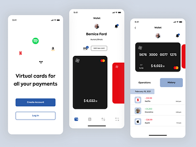 Wallet App Design app branding clean design flat icon minimal typography ui ux