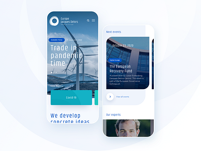 Europe Jacques Delors website is live. card clean design mobile prismic topic topics ui webdesign website