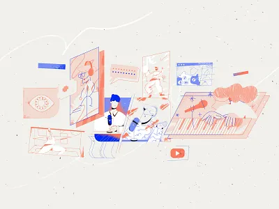 Video Streaming Apps app cat character healthy illustration photoshop streaming texture tiktok tooploox video wrocław yoga