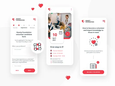 Hub For Kids design education hearts love ngo product design ui ux web web design