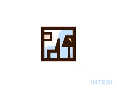 interi logo architect brand branding build design frame furniture home interior interior design lamp line logo logotype picture planning room simple sofa square