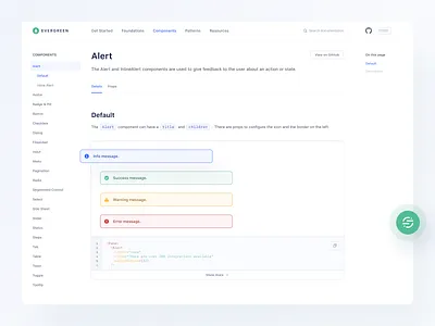 Evergreen - Segment's Design System alert avatar code components design design system documentation ds github navigation product design props radio search segment styleguide tab tabar table website
