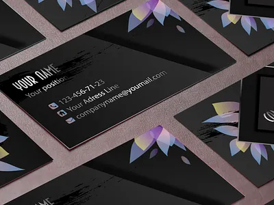 Business card with petals branding design digitalart logo typography vector