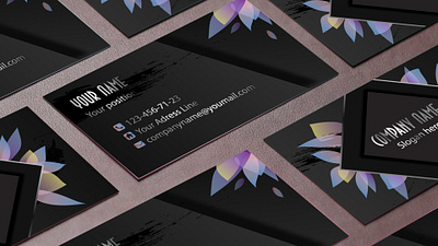Business card with petals branding design digitalart logo typography vector