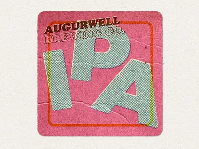 Augurwell IPA beer beer branding beermat branding brewery design illustration ipa texture type typography