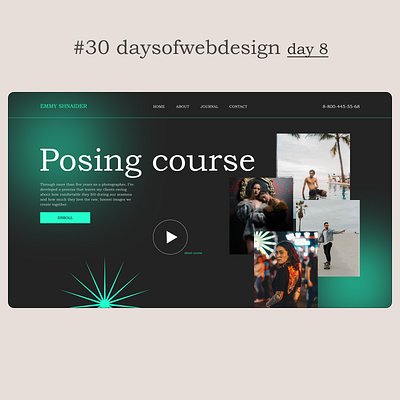 Pose like a pro concept design landingpage minimal ui user interface ux webdesign webdesigner website design