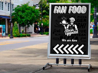 Stand for fast-food branding design logo vector