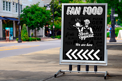 Stand for fast-food branding design logo vector