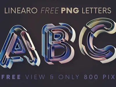 Linearo - Free 3D Lettering 3d 3d letters colorul creative deeezy font free free alphabet free font free graphics free typography freebie freebies future futuristic lineart metalic modern typography