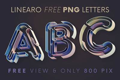 Linearo - Free 3D Lettering 3d 3d letters colorul creative deeezy font free free alphabet free font free graphics free typography freebie freebies future futuristic lineart metalic modern typography