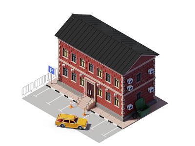 House 3d blender building city isometric isometry madrabbit