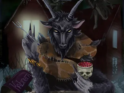 A creature with a glass of vinaigrette and a giraffe's neck animal art design digitalart goat logo print design satan vector