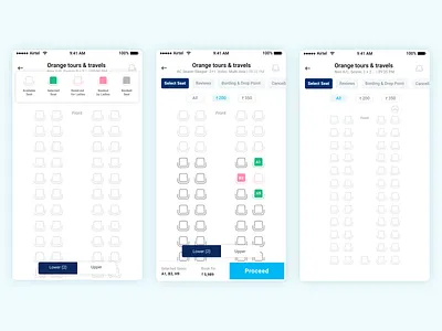 Bus seat Selection app booking bus bus booking design icon mobile mobile app paytm seat seat selection travel trip planner
