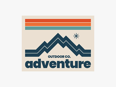 Retro Lines 33 adventure creativemarket hiking illustration logo mountain outdoor retro trail