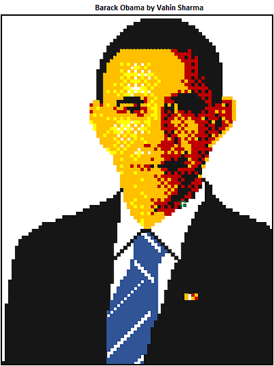 Barack Obama barack obama excel pixel pixel art spreadsheet spreadsheets vahin sharma