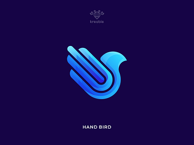 hand bird - logo design abstract bird care concept creative design element graphic hand icon illustration logo modern nature shape sign silhouette symbol template vector