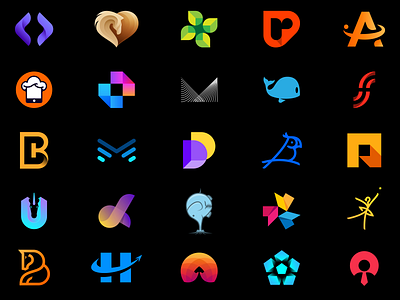 Logo Medley 25 animal black brand identity branding design gedas meskunas glogo gradient icon illustration letter logo logo creation logos medley monogram vector