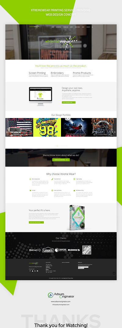 XTREMEWEAR PRINTING WEBSITE DESIGN CONECPT adsum adsumoriginator branding concept design originator ui ui interface uiux user experience design user interface design web interface webdesign website builder website concept wordpress