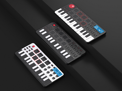 AKAI MPK mini synth app akai app design dark theme dark ui keyboard mobile ui music app piano keys software design synth synthesizer ui design vsti