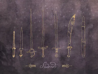 Messy Mystic Tarot Cards: Swords clipart clipart set sword drawing swords tarot card