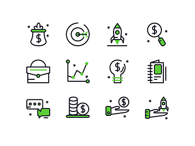 Startup icons 48x advertising background business cartoon design growth icon idea internet marketing money person pixel perfect set sign startup success target technology vector