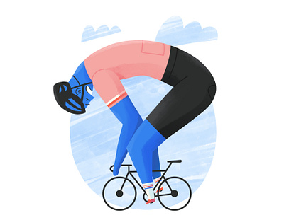 Road cyclist 2d character cyclist illustration procreate rider sport