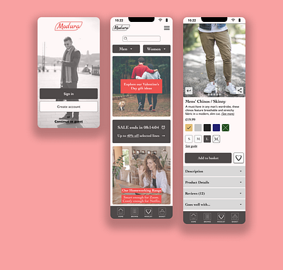 Modura Clothing | eCommerce fashion brand | App concept app design designlab fashion icon logo modura typography ui