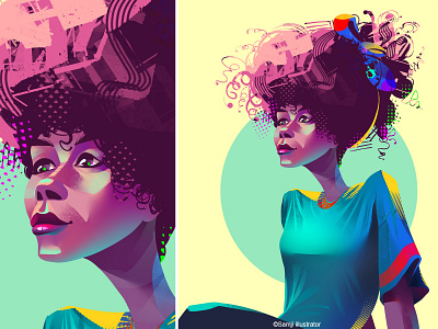 Portrait sketch afro character design freelance illustrator illustration illustrator portrait procreate