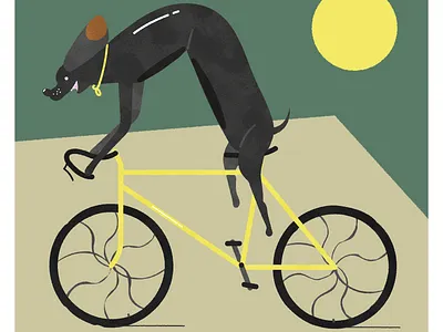 BIKE DOG bike dog flat illustration prints vector