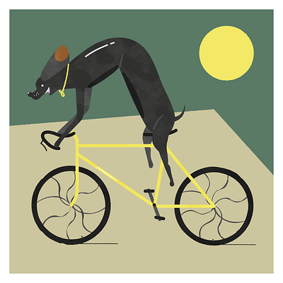 BIKE DOG bike dog flat illustration prints vector