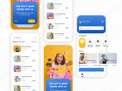 Cleaning Service App UI Design android app design app development cleaning color creative design graphic design handy man home home cleaning house repair ios minimal on demand service simple taskrabbit ui ux