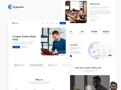 Landing page best shot clean ui crypto cryptocurrency design landing page minimal ui website design