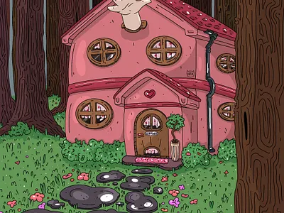 White Rabbit's house alice in wonderland book art book illustration design digital illustration illustration landscape design landscape illustration white rabbit
