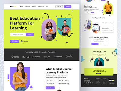 Education Platform Landing Page branding course cpdesign creativepeoples e-learning e-learning course e-school education graphic design landing page learning platform online class online course online educations online learning trending university user interface web web design