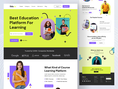 Education Platform Landing Page branding course cpdesign creativepeoples e learning e learning course e school education graphic design landing page learning platform online class online course online educations online learning trending university user interface web web design