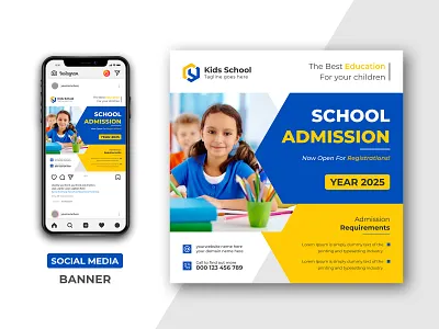 Kids school education admission social media banner admission banner admission open banner back to school banner banner ad banner design college education banner facebook flyer kids education post learning poster design school admission social media student teacher univercity instragram post university web social media post