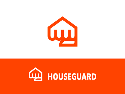 houseguard clear distinctive fist guard guardian home house logo mark memorable punch simple strong