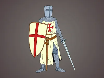 Sir Zaza design flat history illustration knight vector