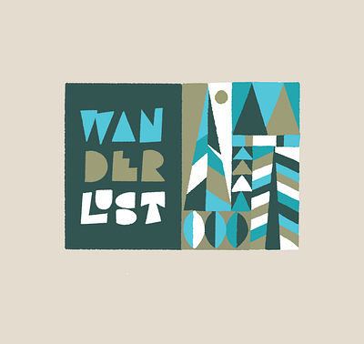 Wanderlust - retro - colored style drawing hand lettering hand lettering illustration ipadpro lettering letters procreate type typography