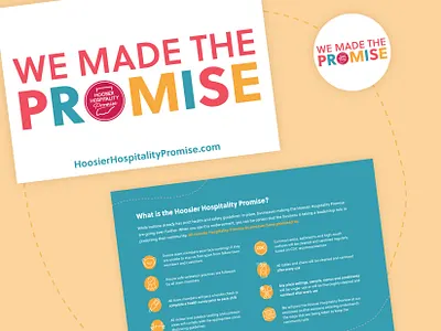 Hoosier Hospitality Promise branding campaign colorfull iconography icons layout print sign window cling window sign