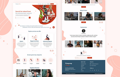 Talent market | Talent Hiring | Homepage actor business community enterprise entertainment events homepage ui industry job search landing page design landingpage minimal clean design talent talent show talent website talenthouseartist ui userinterface ux