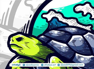 Djoedi Style Illustration - Turtel art artwork design illustration illustrator indonesia indonesian indonesianculture inspiration vector